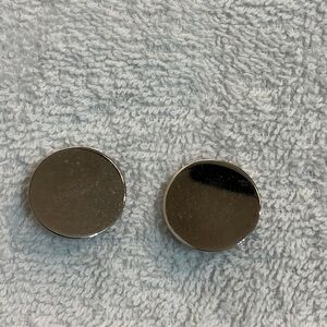 🌼Vintage🌼 Silver Round Disc clip-on Earrings - Classic Minimalist